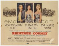 5b381 RAINTREE COUNTY TC 1957 art of Montgomery Clift, Elizabeth Taylor & Eva Marie Saint!