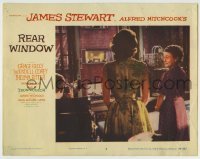 5b858 REAR WINDOW LC #2 1954 Alfred Hitchcock, Jimmy Stewart, Grace Kelly & Ritter look out window!