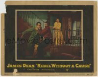 5b859 REBEL WITHOUT A CAUSE LC #2 1955 bad teen James Dean grabs dad Backus as scared mom watches!
