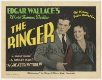 5b394 RINGER TC 1928 Edgar Wallace's world famous thriller you've waited for, ultra rare!