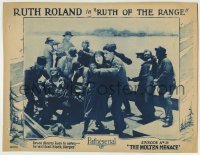5b875 RUTH OF THE RANGE chap 13 LC 1923 Bruce Gordon directs Ruth Roland to safety, Molten Menace!
