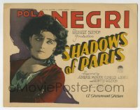 5b413 SHADOWS OF PARIS TC 1924 Pola Negri marries rich, but her past returns to haunt her, rare!