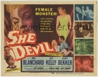 5b416 SHE DEVIL TC 1957 inhuman female monster who destroyed everything she touched, Mari Blanchard!