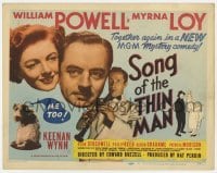 5b431 SONG OF THE THIN MAN TC 1947 William Powell, Myrna Loy, Asta the dog, Keenan Wynn w/clarinet!
