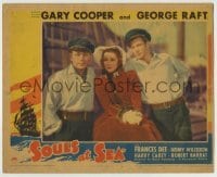 5b892 SOULS AT SEA LC 1937 best 3-shot of sailors Gary Cooper & George Raft + pretty Frances Dee!