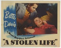 5b900 STOLEN LIFE LC 1946 romantic close up of Glenn Ford leaning over pretty Bette Davis!