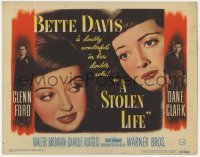 5b437 STOLEN LIFE TC 1946 Bette Davis as twins with different fates, Glenn Ford, Dane Clark