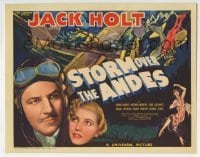 5b438 STORM OVER THE ANDES TC 1935 Jack Holt, Mona Barrie, cool art of men fighting on airplane!