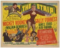 5b440 STRIP TC 1951 Mickey Rooney, sexy Sally Forrest, Louis Armstrong playing trupmet, noir!