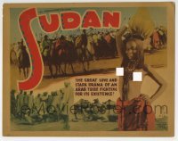 5b442 SUDAN TC 1935 naked topless Arab girl + crowd of native guys with camels on horses!