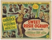 5b447 SWEET ROSIE O'GRADY TC 1943 men adore sexy Betty Grable, Robert Young, Adolphe Menjou!