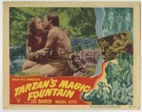 5b923 TARZAN'S MAGIC FOUNTAIN LC #4 1949 close up of Lex Barker kissing sexy Brena Joyce!