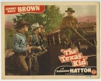 5b929 TEXAS KID LC 1943 three bad guys with guns try to hijack Johnny Mack Brown's stagecoach!