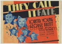 5b463 THEY CALL IT SIN TC 1932 Loretta Young, George Brent, Una Merkel, great deco art, ultra rare!