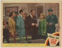 5b931 THIN MAN GOES HOME LC #7 1944 William Powell & Myrna Loy stare at suspect Gloria DeHaven!