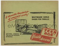 5b458 TEEN AGE/YOUTH AFLAME TC 1940s wayward girls eager for thrills, story that will startle all America!
