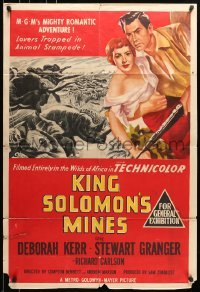 5c534 KING SOLOMON'S MINES Aust 1sh 1950 Deborah Kerr, Granger & stampeding African animals!