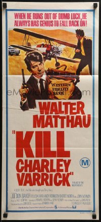 5c611 CHARLEY VARRICK Aust daybill 1973 Walter Matthau in Don Siegel crime classic!