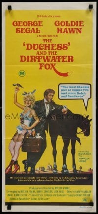 5c651 DUCHESS & THE DIRTWATER FOX Aust daybill 1976 sexy Goldie Hawn, George Segal, wacky art!