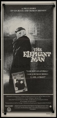 5c655 ELEPHANT MAN Aust daybill 1981 John Hurt, Anthony Hopkins, directed by David Lynch!