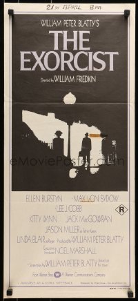5c662 EXORCIST Aust daybill 1974 William Friedkin, Max Von Sydow, William Peter Blatty horror!