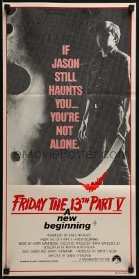 5c682 FRIDAY THE 13th PART V Aust daybill 1985 A New Beginning, cool completely different image!