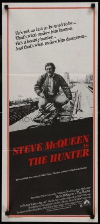 5c725 HUNTER Aust daybill 1980 bounty hunter Steve McQueen riding on top of a Chicago El!