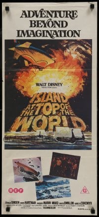 5c735 ISLAND AT THE TOP OF THE WORLD Aust daybill 1974 Disney's adventure beyond imagination!