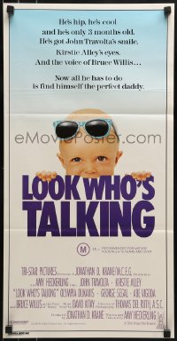 5c759 LOOK WHO'S TALKING Aust daybill 1990 John Travolta & Kirstie Alley have talking babies!