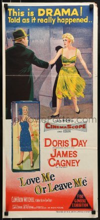 5c766 LOVE ME OR LEAVE ME Aust daybill 1955 Doris Day as famed Ruth Etting, James Cagney!