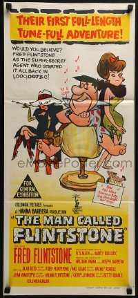 5c775 MAN CALLED FLINTSTONE Aust daybill 1966 Hanna-Barbera, Fred, Barney, Wilma & Betty!