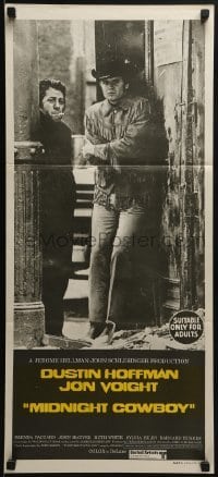 5c785 MIDNIGHT COWBOY Aust daybill 1969 classic image of Dustin Hoffman & Jon Voight!