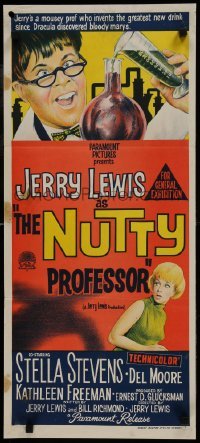 5c812 NUTTY PROFESSOR Aust daybill 1963 wacky scientist Jerry Lewis, sexy Stella Stevens!