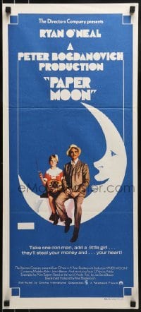 5c838 PAPER MOON Aust daybill 1973 great image of smoking Tatum O'Neal with dad Ryan O'Neal!