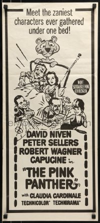 5c850 PINK PANTHER Aust daybill R1960s wacky art of Peter Sellers & David Niven!