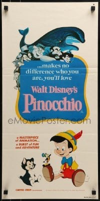 5c853 PINOCCHIO Aust daybill R1982 Disney classic cartoon about a wooden boy who wants to be real!
