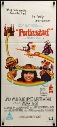 5c860 PUFNSTUF Aust daybill 1970 Sid & Marty Krofft musical, wacky images of characters!