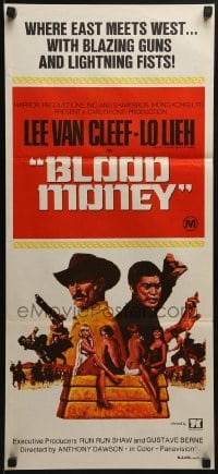 5c920 STRANGER & THE GUNFIGHTER Aust daybill 1976 cool art of Lee Van Cleef & Lo Lieh, Blood Money!