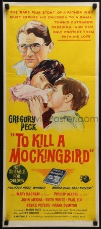 5c950 TO KILL A MOCKINGBIRD Aust daybill 1962 Gregory Peck, from Harper Lee's classic novel!