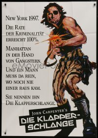 5c161 ESCAPE FROM NEW YORK teaser German 33x47 1981 John Carpenter, Kurt Russell as Snake Plissken!
