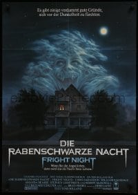 5c228 FRIGHT NIGHT German 1985 Roddy McDowall, great horror art of evil spirits!