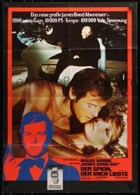 5c293 SPY WHO LOVED ME German 1977 Roger Moore as James Bond & Barbara Bach, Seiko watch tie-in!