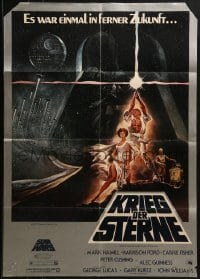 5c296 STAR WARS German 1977 George Lucas sci-fi epic, classic artwork by Tom Jung!