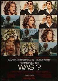 5c311 WHAT German 1973 Marcello Mastroianni, Hugh Griffith, Roman Polanski comedy!