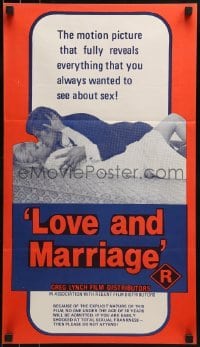 5c762 LOVE & MARRIAGE Aust daybill 1976 reveals everything that you always wanted to see about sex!