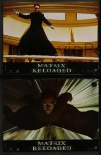 5c475 MATRIX RELOADED 8 French LCs 2003 Keanu Reeves, Carrie-Anne Moss, Wachowski Bros sequel!