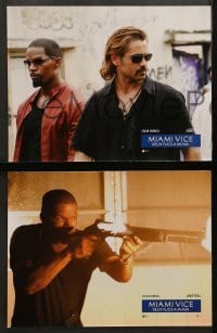 5c476 MIAMI VICE 8 French LCs 2006 Jamie Foxx & Farrell as Crockett & Tubbs, crime fighting duo!