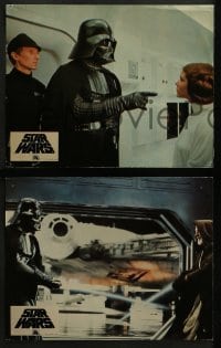 5c397 STAR WARS 19 French LCs 1977 Luke, Han, Chewbacca, Vader, English language design!