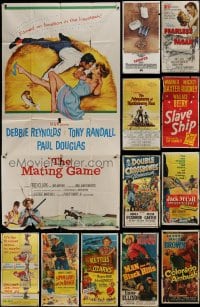 5d050 LOT OF 13 FOLDED THREE-SHEETS 1950s-1970s great images from a variety of different movies!