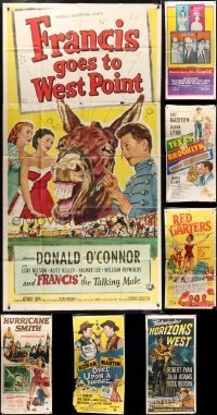 5d053 LOT OF 7 FOLDED THREE-SHEETS 1940s-1960s great images from a variety of different movies!
